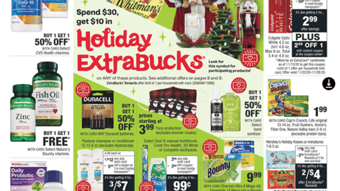 CVS P&G 'Holiday ExtraBucks' Features